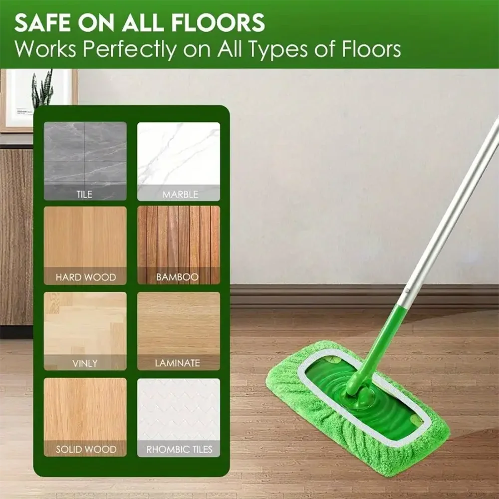 Reusable and Durable Mop Pads - Set of 6: Washable, Highly Absorbent