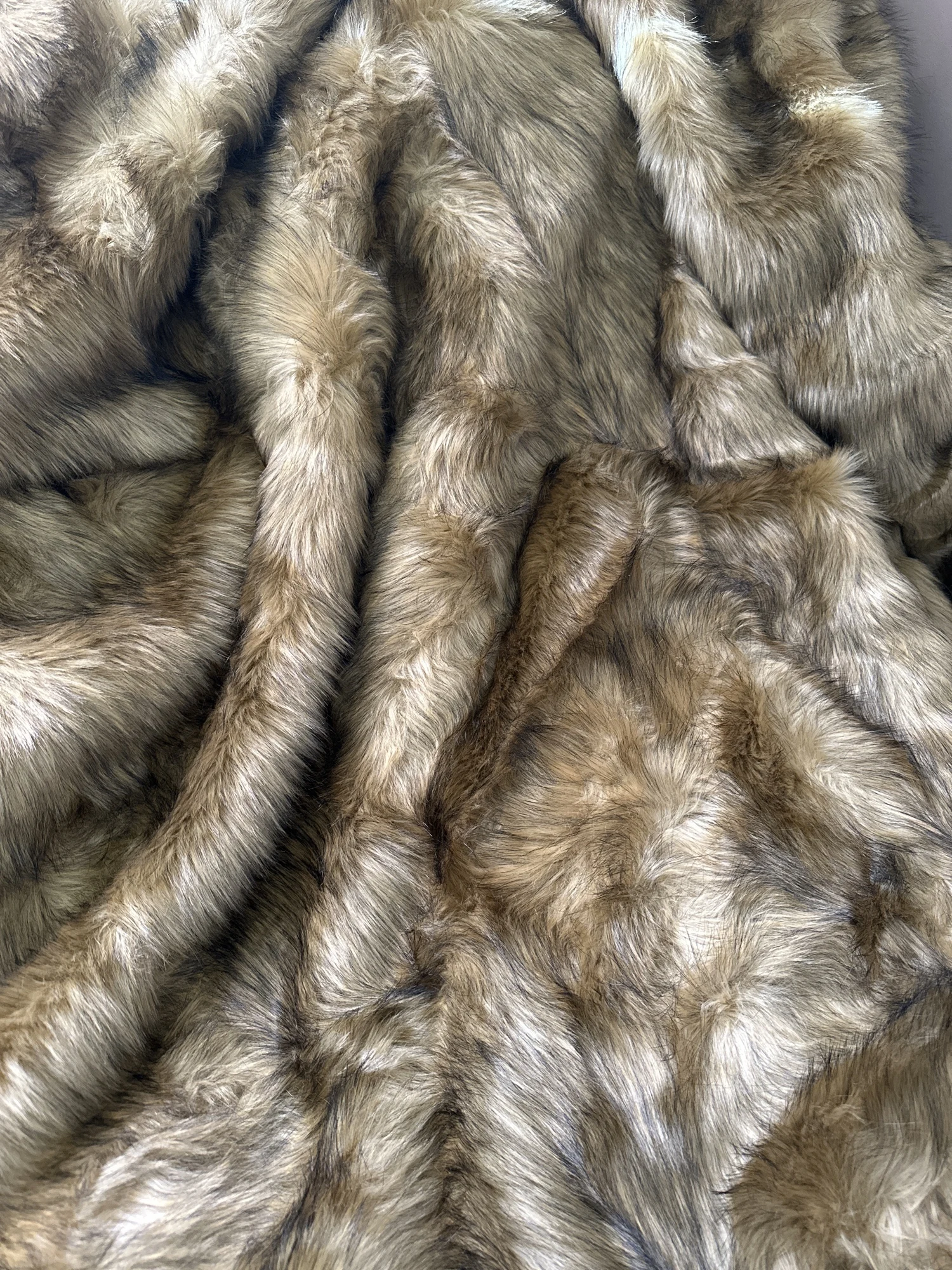 Faux Fur Throw Blanket Soft Thick Ochre Brown - Last Aristocrat