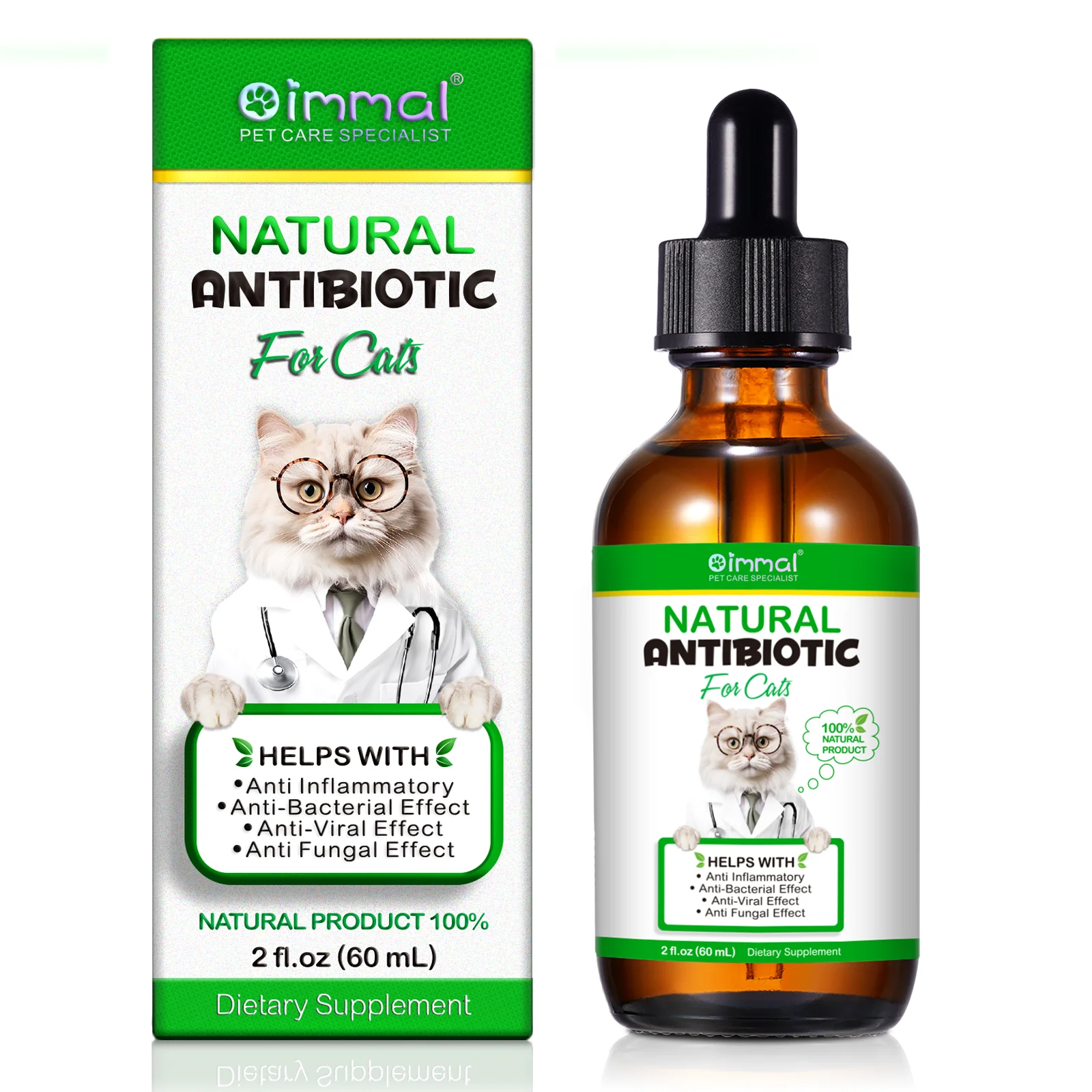 Pet Multivitamin Supplements Natural Antibiotics for Cat Supports Pets Allergy Relief Itch Relief Multivitamin Help Cat Antiviral Antifungal in Liquid Form