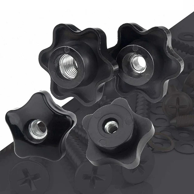 10 Dadi A Stella M6 In Plastica Nera - Maniglie Con Filettatura Interna Per Mobili E Armadi - Foto 9