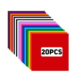 Assorted Pack of Permanent Adhesive Vinyl Sheets - 12x12 - Ideal for Crafting and Design Projects (20PCS multiplecolour)