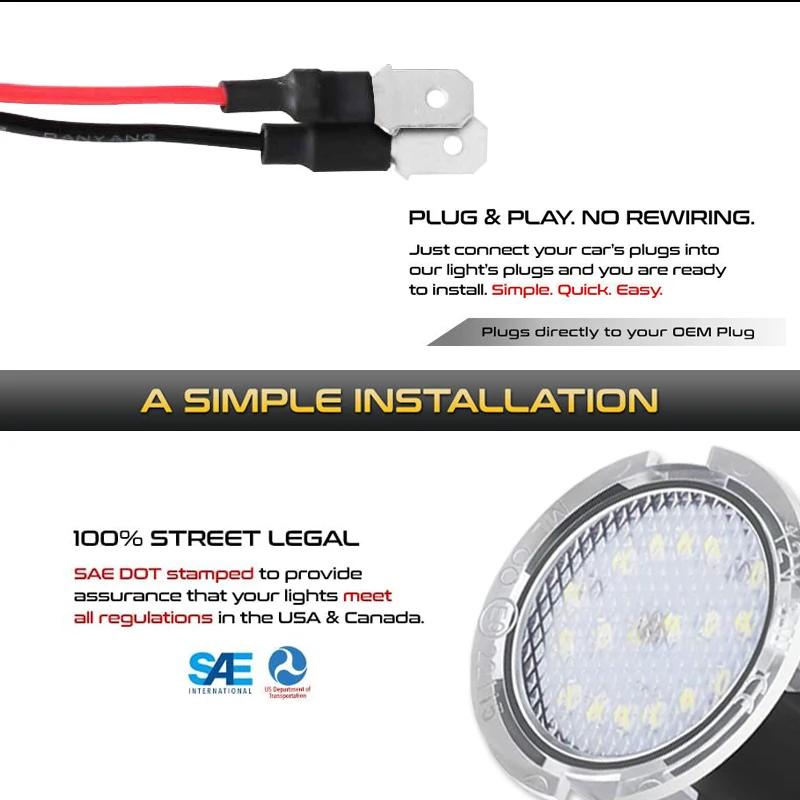 2X LED Pathway Lighting CANBUS Under Side Mirror Puddle Light for Ford Edge Rang