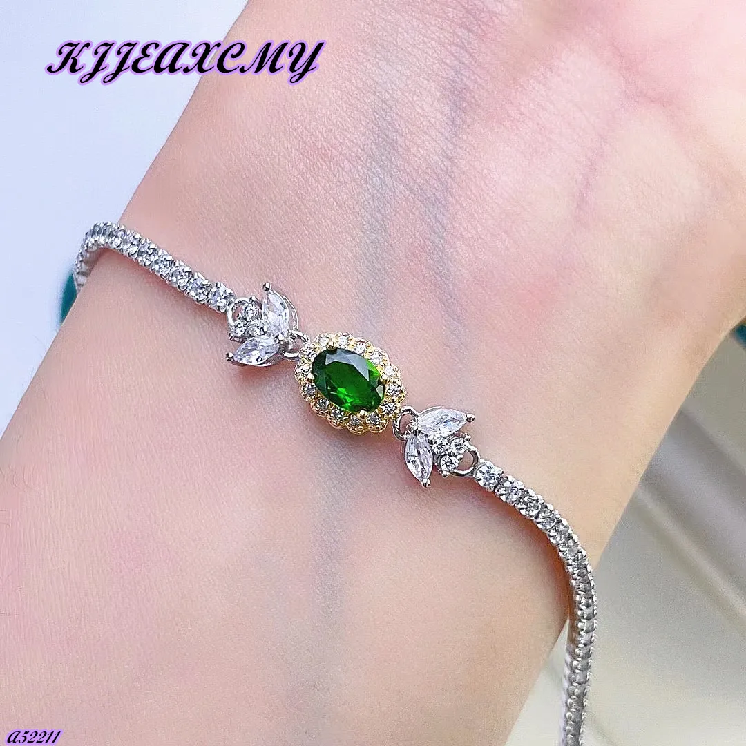 

Boutique Jewelry 925 Sterling Silver Natural Gem Diopside Women's Bracelet Party Girl Birthday Bride Wedding Gift