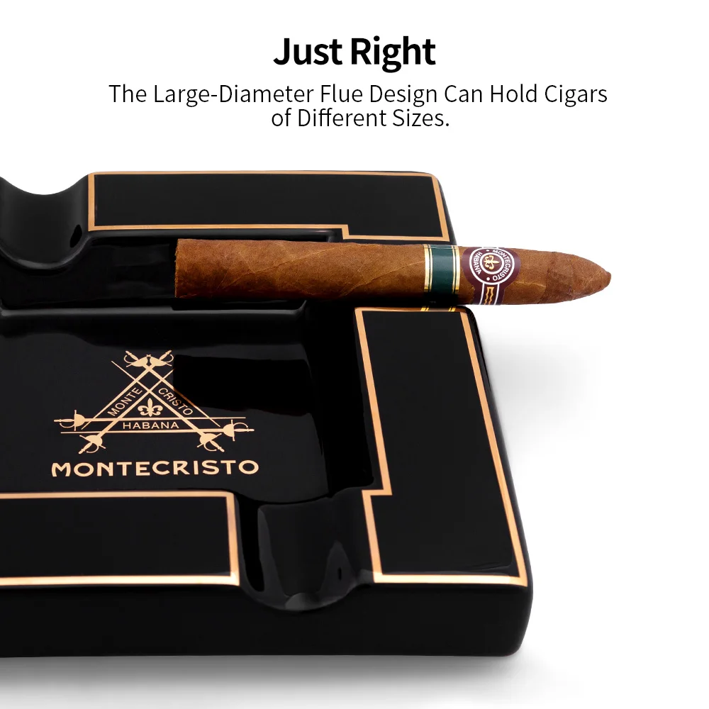 Ceramic Cigar Ashtray Square Cigarette Ashtrays 4 Holder 1 Ash Slot Table Cigar Ash Tray Large Ashtray Home Box