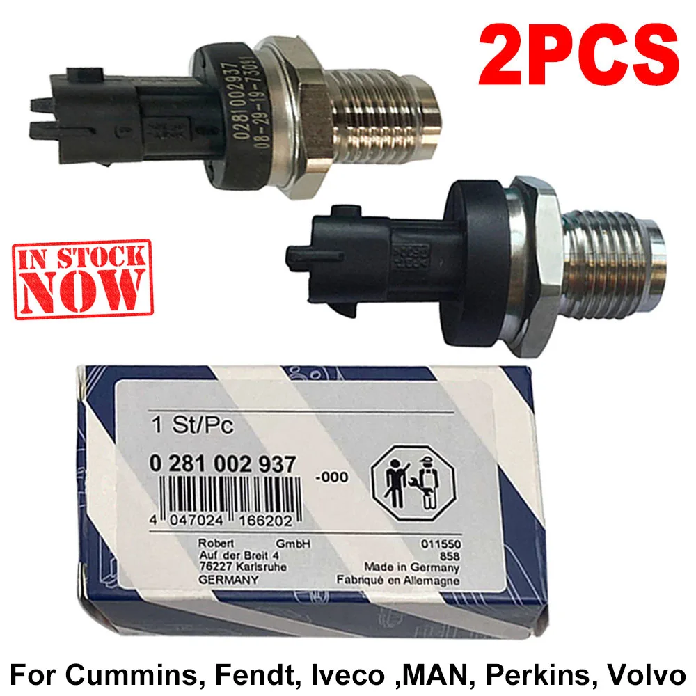 

2PCS 0281002937 0281002706 0281002903 Fuel Rail Pressure Sensor For C-ummins V-olvo I-veco M-an Fiatt Renault