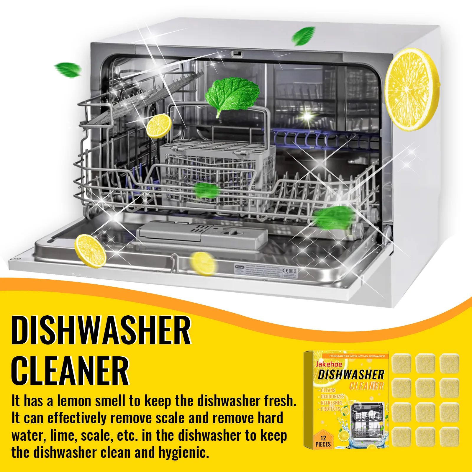 Dishwasher Cleaning Tablets Heavy Oil Stains Remover