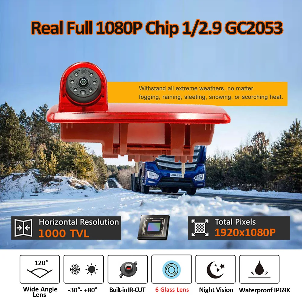 AHD 1080P 차량 후방 백업 후진 카메라, Opel Vauxhall Vivaro Renault Traffic & Nissan Primastar, 10m 케이블