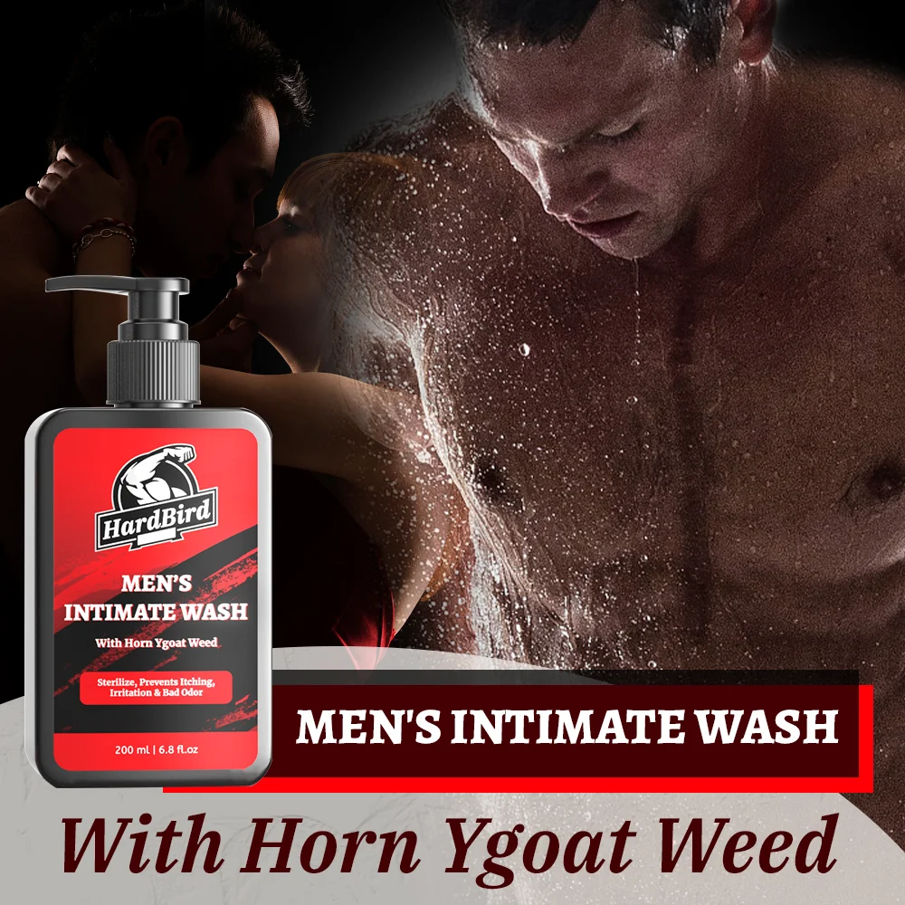 HardBird Intimate Wash for Men with Horny Goat Weed Sexual Enhancement Prevents Itching, Irritation & Bad Odor Male Genital Wash