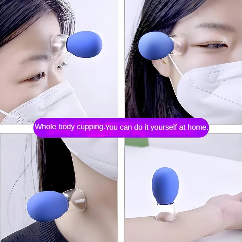 4 Pcs Facial Cupping Cups Set Massage Vacuum Suction Cupping Cups for Home Household Body Relaxation Face Legs Back Muscle