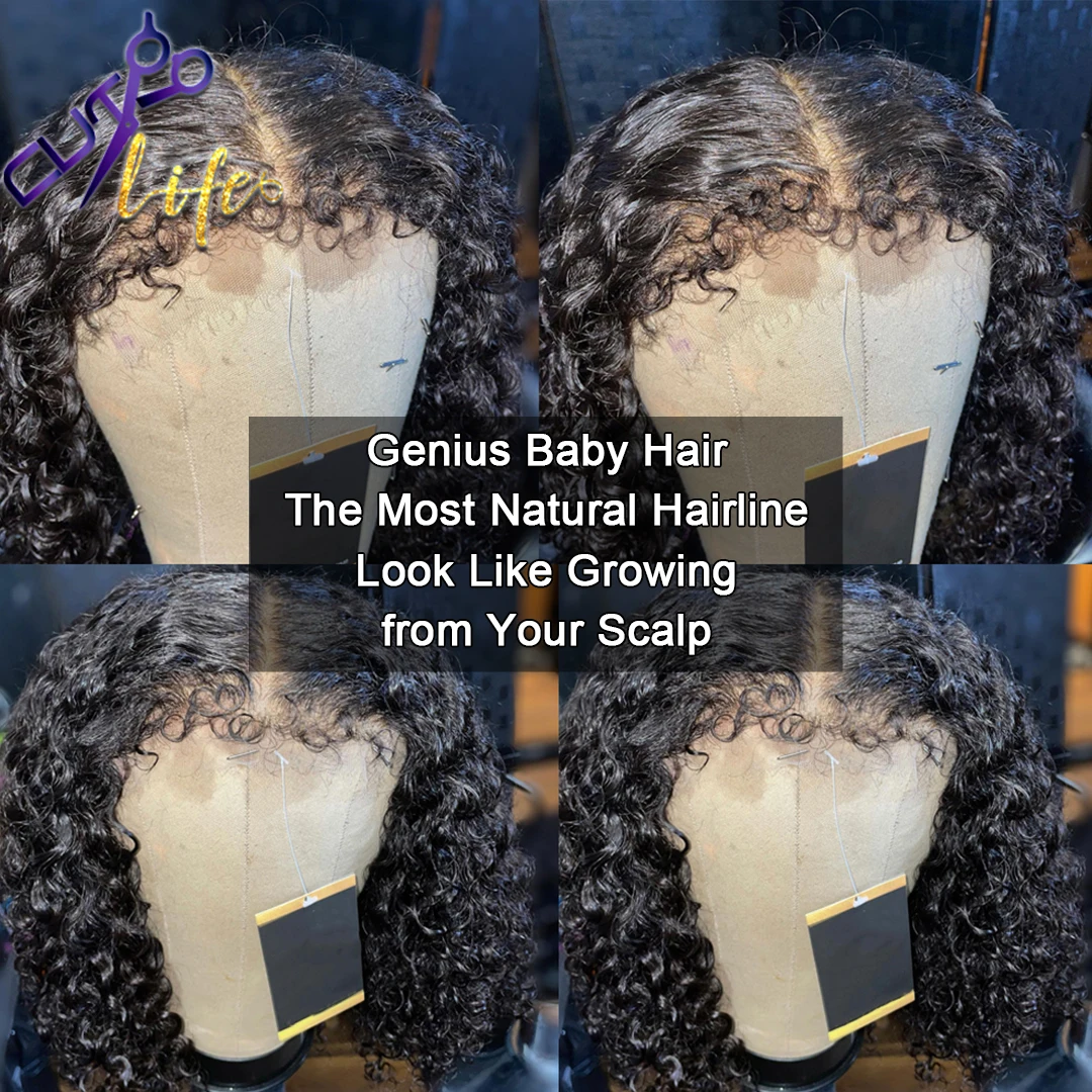 Loose Deep Curly 13X4 Lace Front Wig Curly Edges Wigs For Women PrePlucked With Baby Hair Frontal 13x6 Lace Frontal Wigs