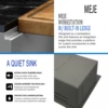 MEJE 80 x 46 Cm Drop-in 11 Gauge Stainless Steel Workstation Kitchen Sink ,Large Single Bowl,  Color Black，Grey 4