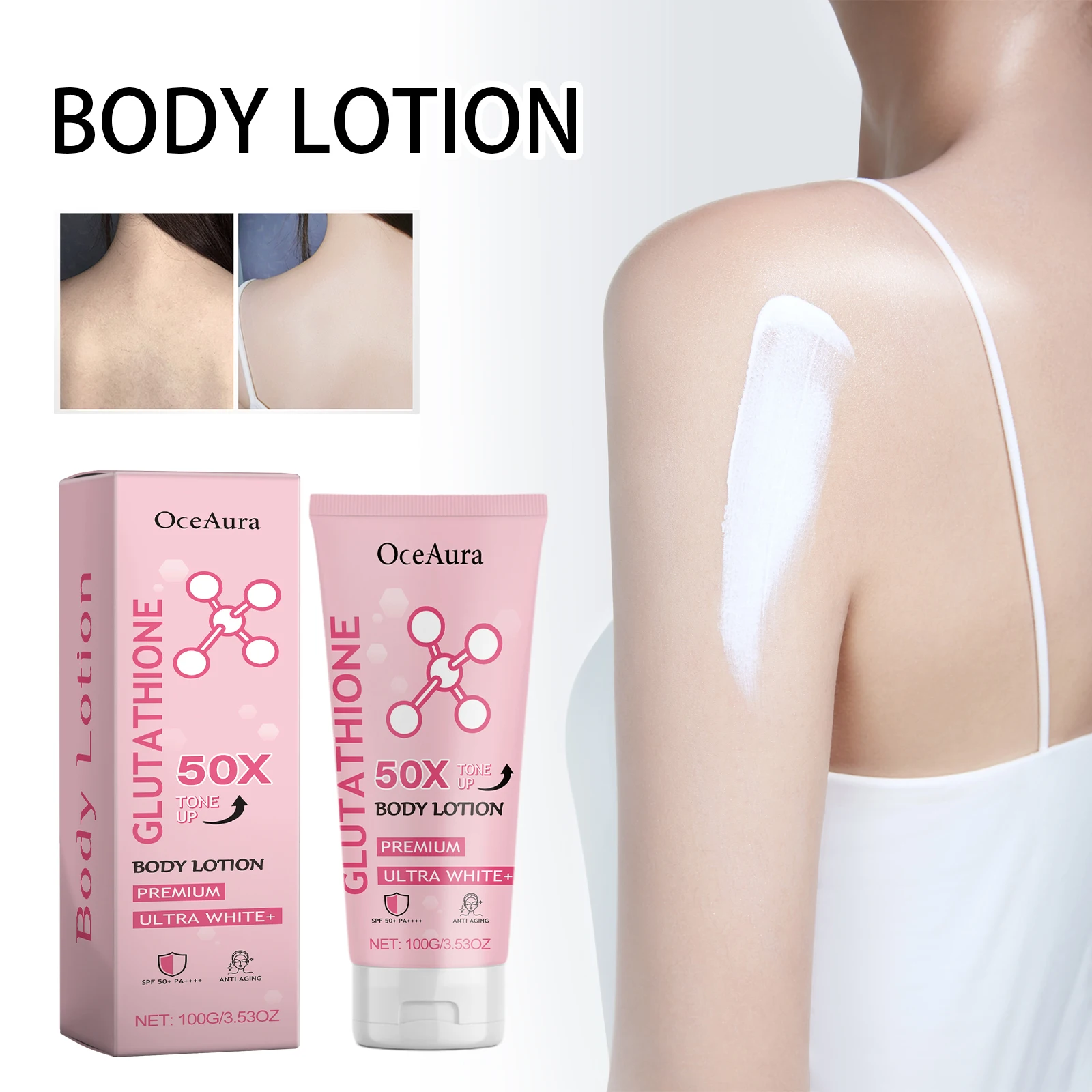 Oceaura Glowing Skin Body Lotion Moisturizing Smoothing Nourishing Skin Easy To Carry Reduce Dryness Brightening Tone Body Cream