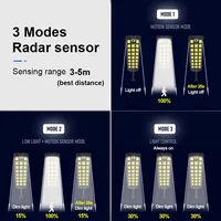 30000LM Super Bright Solar Street Light Outdoor 598 LEDs Solar Motion Sensor and Remote Control LED Flood Lamp for Garden Street 2