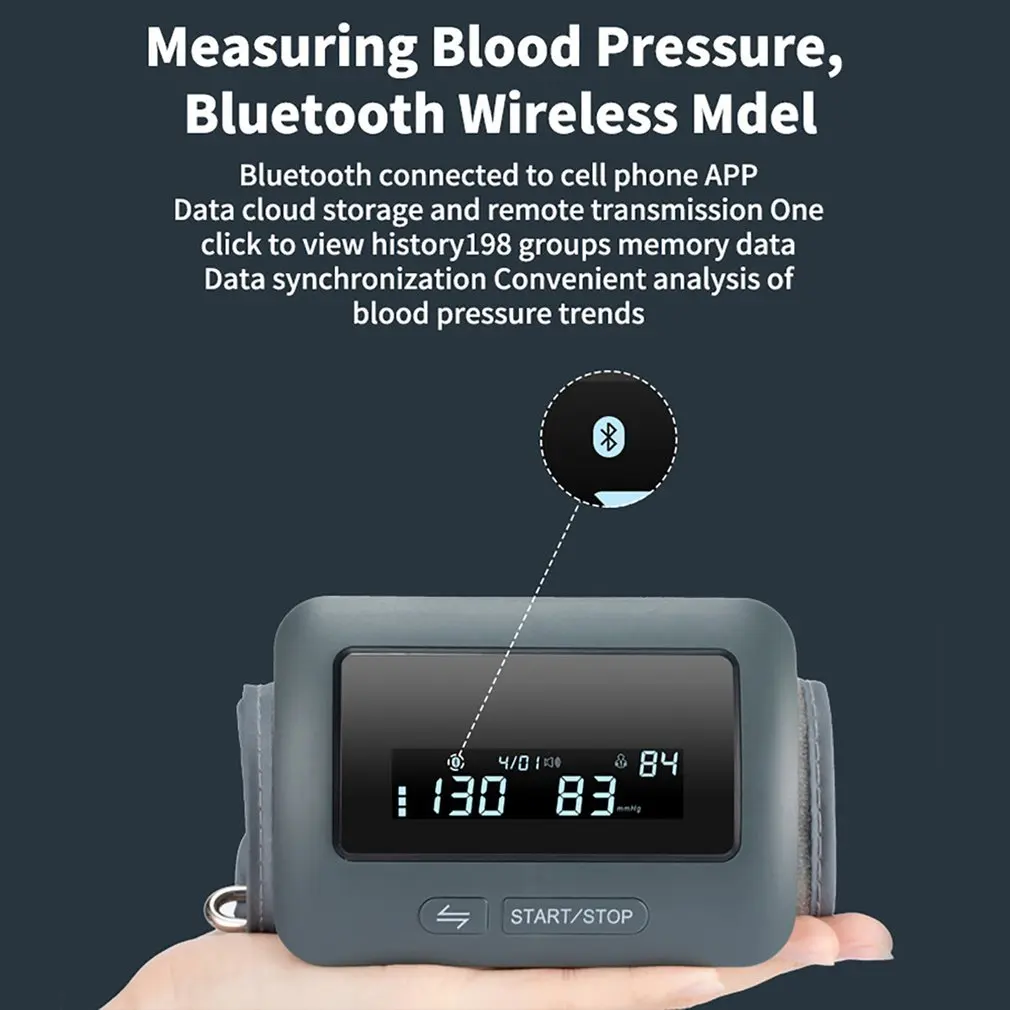 Blood Pressure Monitors Recharge Arm Medical Digital Tensiometer Cuff Portable Irregular Pulse Heart Rate Sphygmomanometer