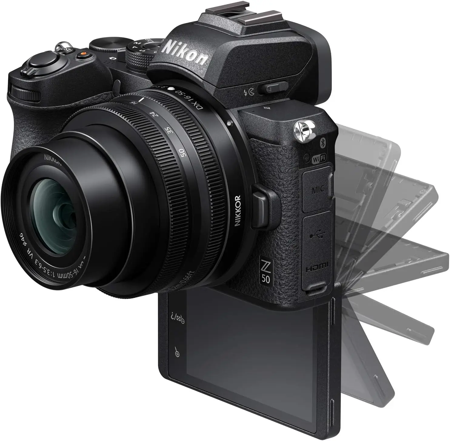 Ni kkon Z50 Mirrorless Camera Body 4K UHD DX-Format 2 Lens Kit NIKKOR Z DX 16-50mm F/3.5-6.3 VR + Z DX 50-250mm