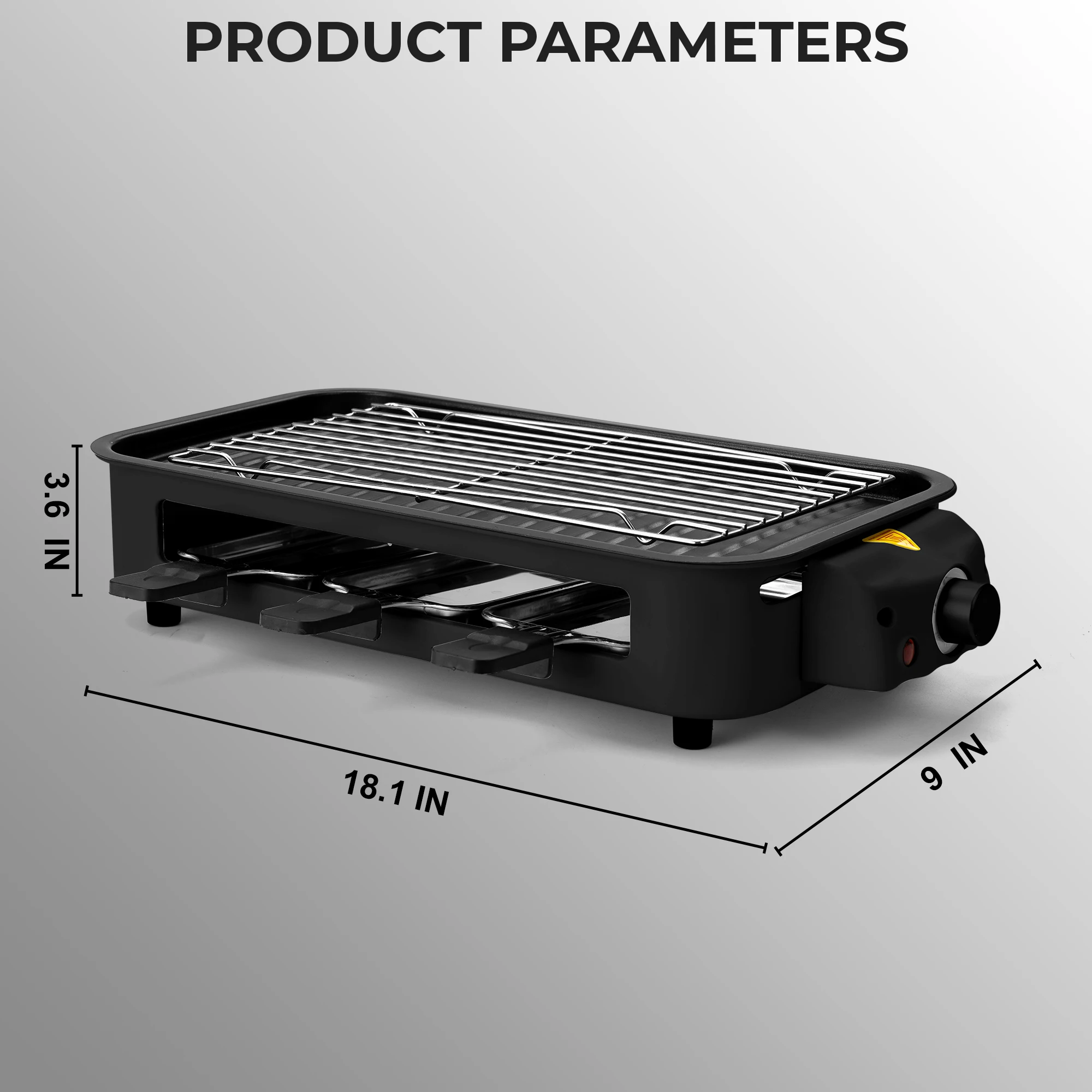 1700W 2-in-1 Smokeless Electric Indoor Grill, Removable Non-Stick Plates Adjustable Temp 120V US Plug for Home Party 7