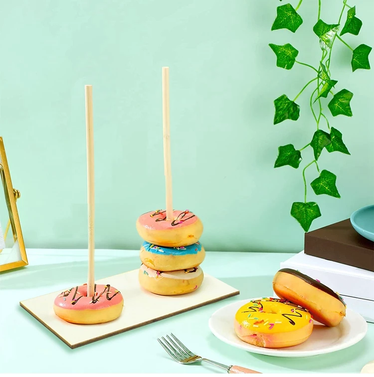 Description Picture 6 of itemWooden Donut Stand Reusable Stands Holder 0-5 Number Signs Dessert Candy Bar Wedding Birthday Party Supplies Baby Shower Decor