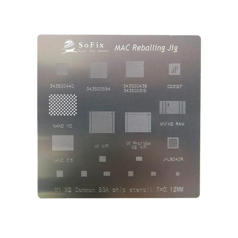 MacBook 로직 보드 BGA 칩 스텐실, 2016-2020 WIFI,T1,T2,PMU,SMC Reballing