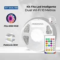 Fita Led RGB Inteligente Dual WI-FI RGB 10Metros Compatível Com Alexa Google Home - Imagem 6