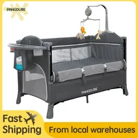 Baby-Multifunktionsbett für 0–6 Jahre alte Babybett, Babywippe, Wickeltisch, Babybett, kostenlose Installation, faltbares Kinderbett