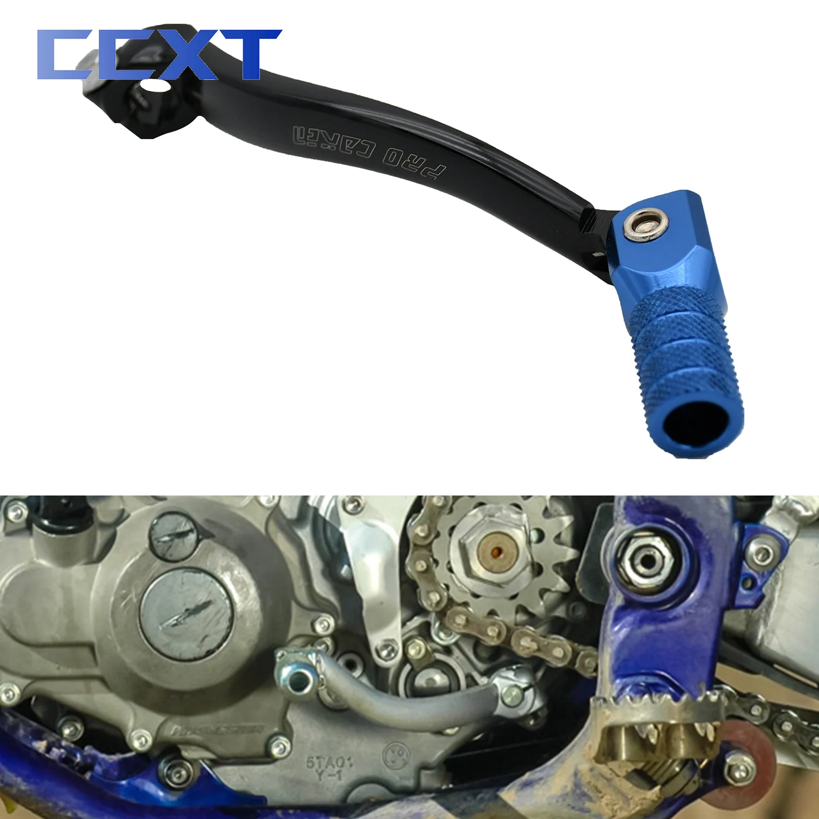 Palanca De Cambios CNC Plegable Azul Para Pit Bike 50cc-125cc - Ajuste Universal, Modelo PB1239