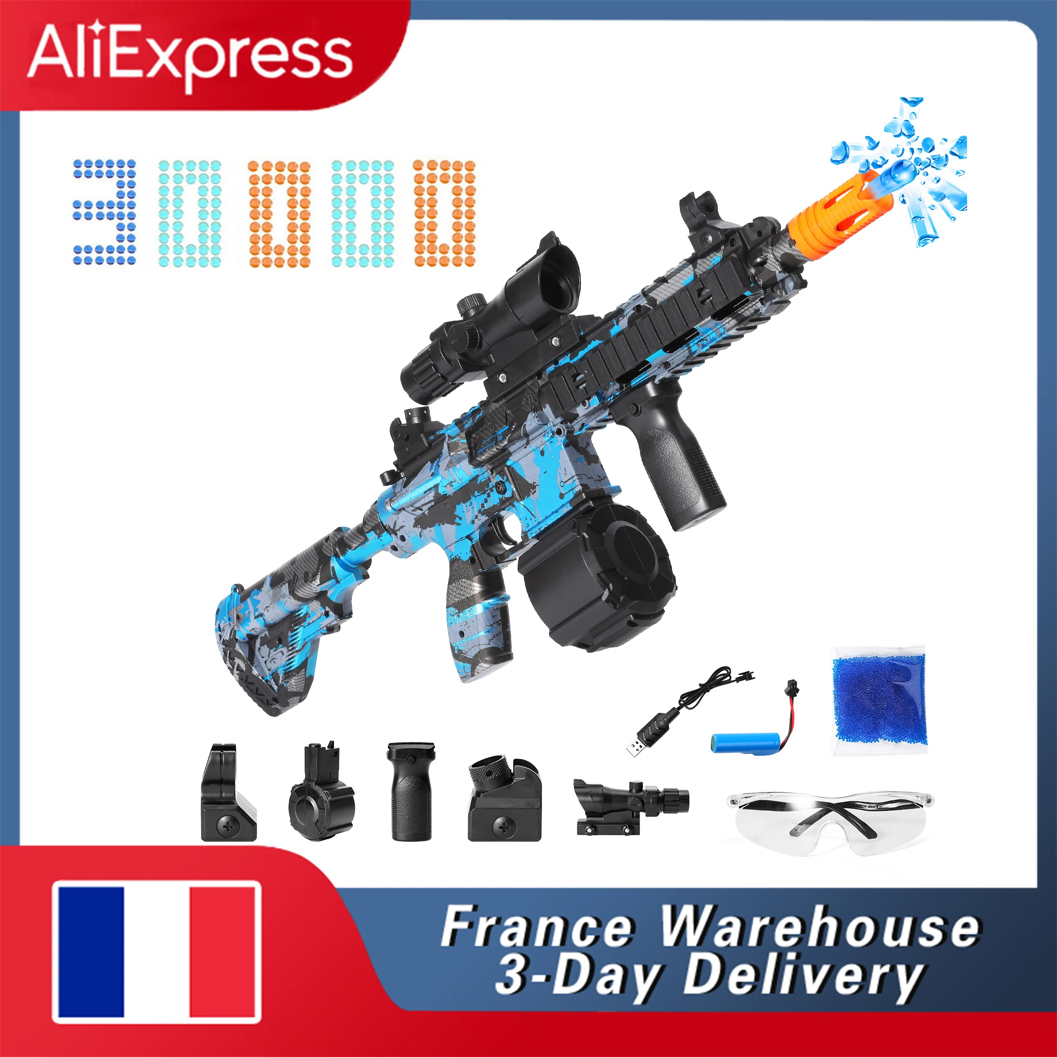 M416ElectricGelGunAirsoftSplatterBallGelToysPaintballPistol