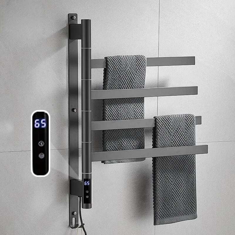 

Black/White/Gray Electric Heating Towel Rack Heat Dry Bathroom ,Bathroom Touch Display,Rotatable