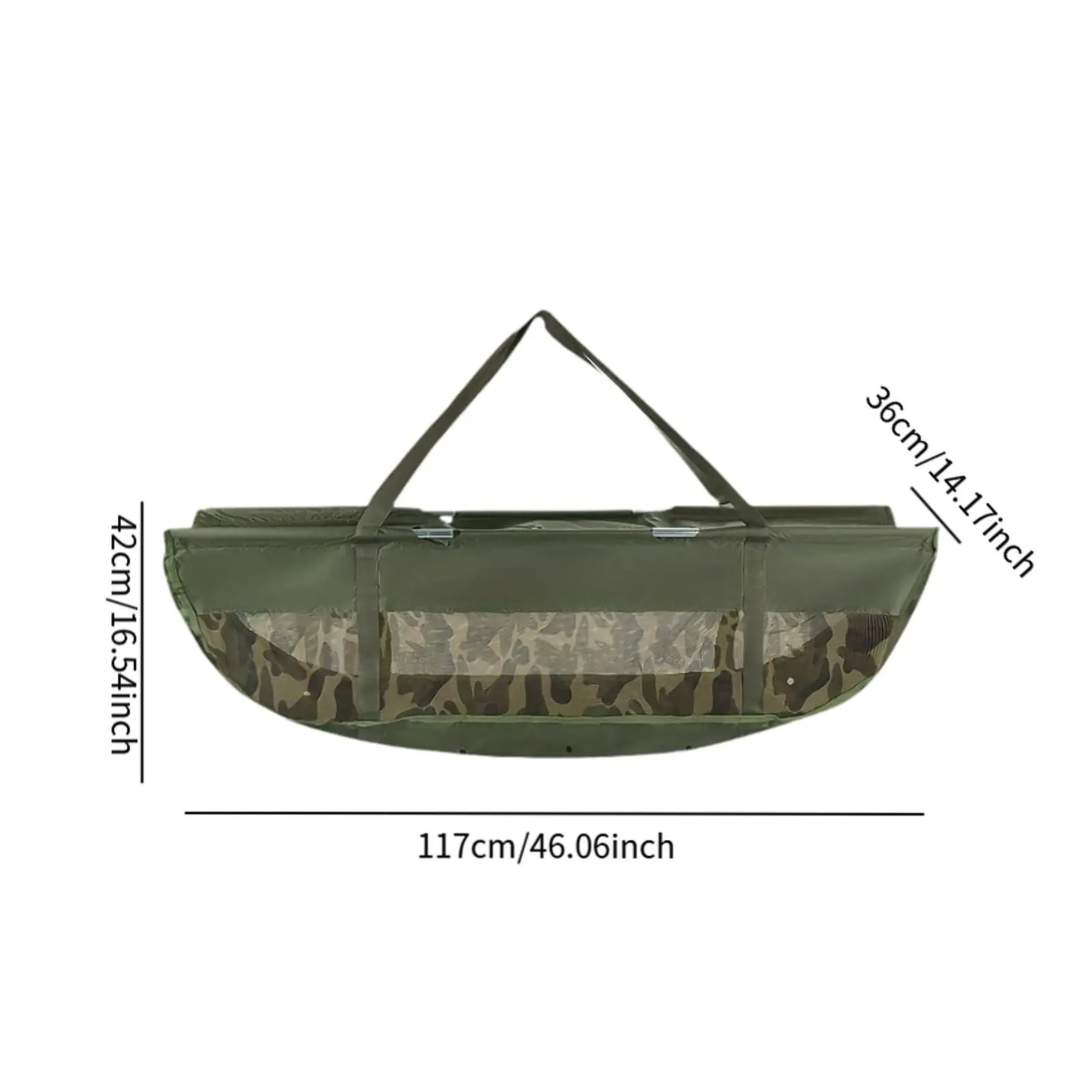 Foldable Mesh Weigh Sling Outdoor Fishing Bag for Bass Carp Wearproof Fish Weigh Bag Large Capacity Protective Fish Pouch