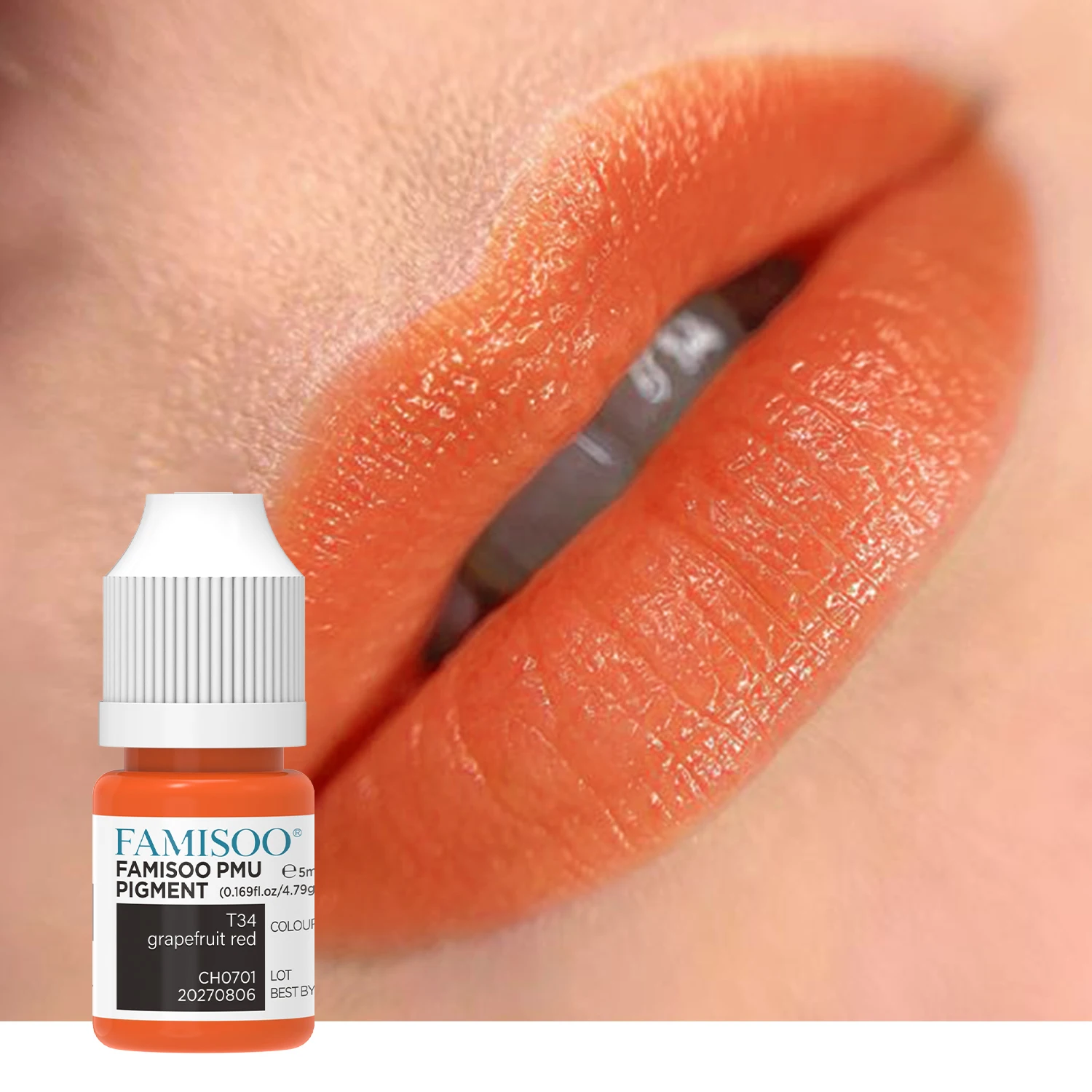 FAMISOO 5ml Tattoo Ink Microblading Pigment Permanent Makeup Color Natural Eyebrow Dye Plant for Tattoo Eyebrow Lips Kit