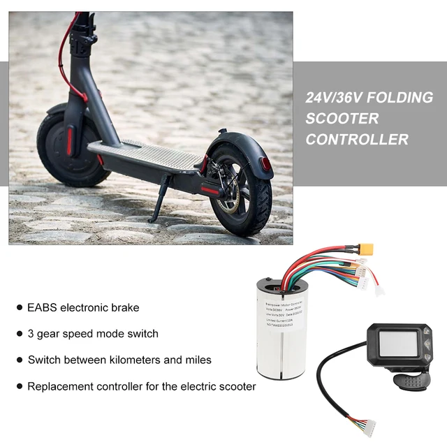 Contrôleur De Vélo Et Trottinette Électrique 350w, En Fiber De Carbone 24  36v, Affichage Lcd, Accélérateur De Frein, Pièce De Rechange - Pièces  Détachées Et Accessoires Pour Scooters - AliExpress