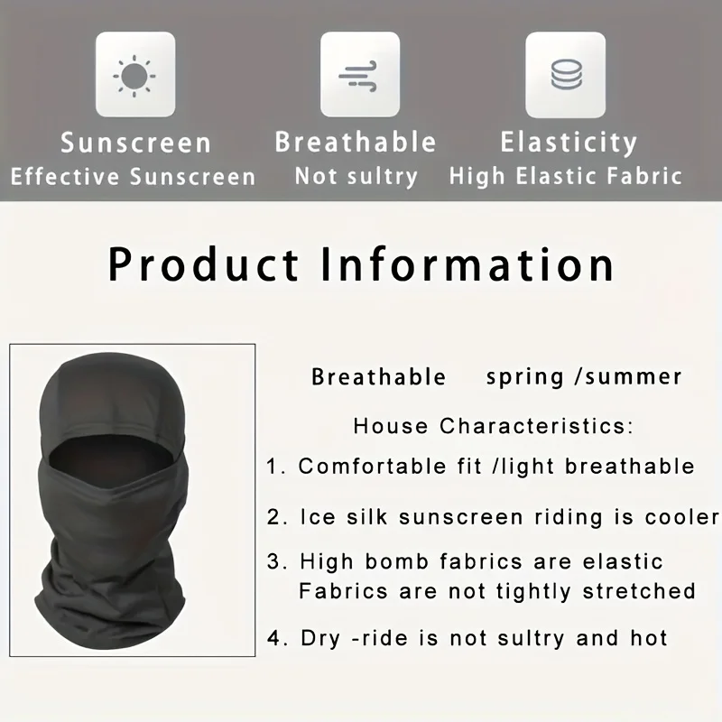 UPF50+ Face Cover Scarf Breathable Wind-proof for Fishing Hiking Cycling Men Women Fishing Hiking Outdoor Full Face Mask