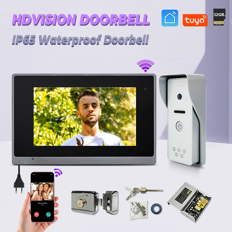 

Cheap Price 7 Inch HD 1080P Tuya Smart Wifi Video Entry Intercom System IP65 Waterproof Door Video Intercom