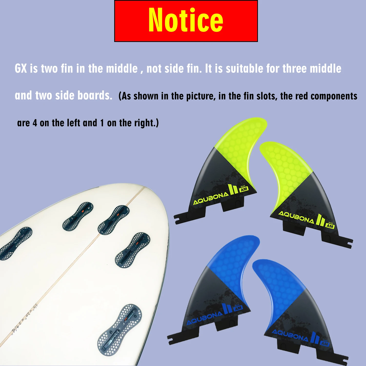 AQUBONA Surfbrett Fins Honeycomb Fiberglas Leistung Twin, Ruder (3 Flossen) quad 5 Flossen Einzigen Tab oder Twin Tab Größe