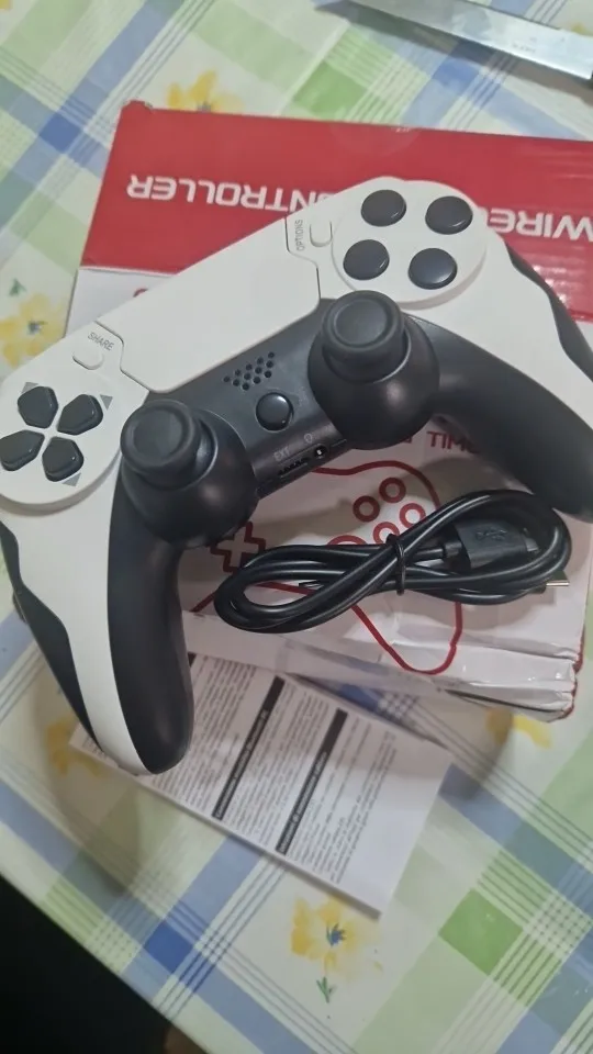 GAMINJA-mando inalámbrico P48 con giroscopio de seis ejes, controlador de juego para PS4, PS3, consola Wins 7, 8, 10, Joystick de PC de doble vibración photo review