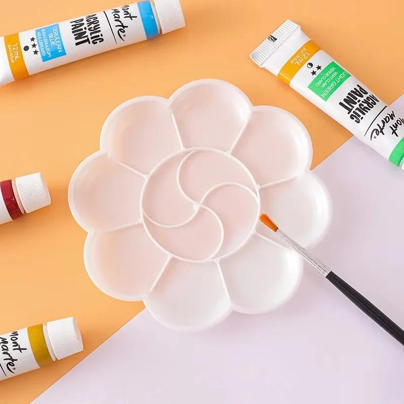 Plum Blossom Acrylic Palette for Watercolor Chinese Painting DIY Art Supplies for Students Artists 11cm