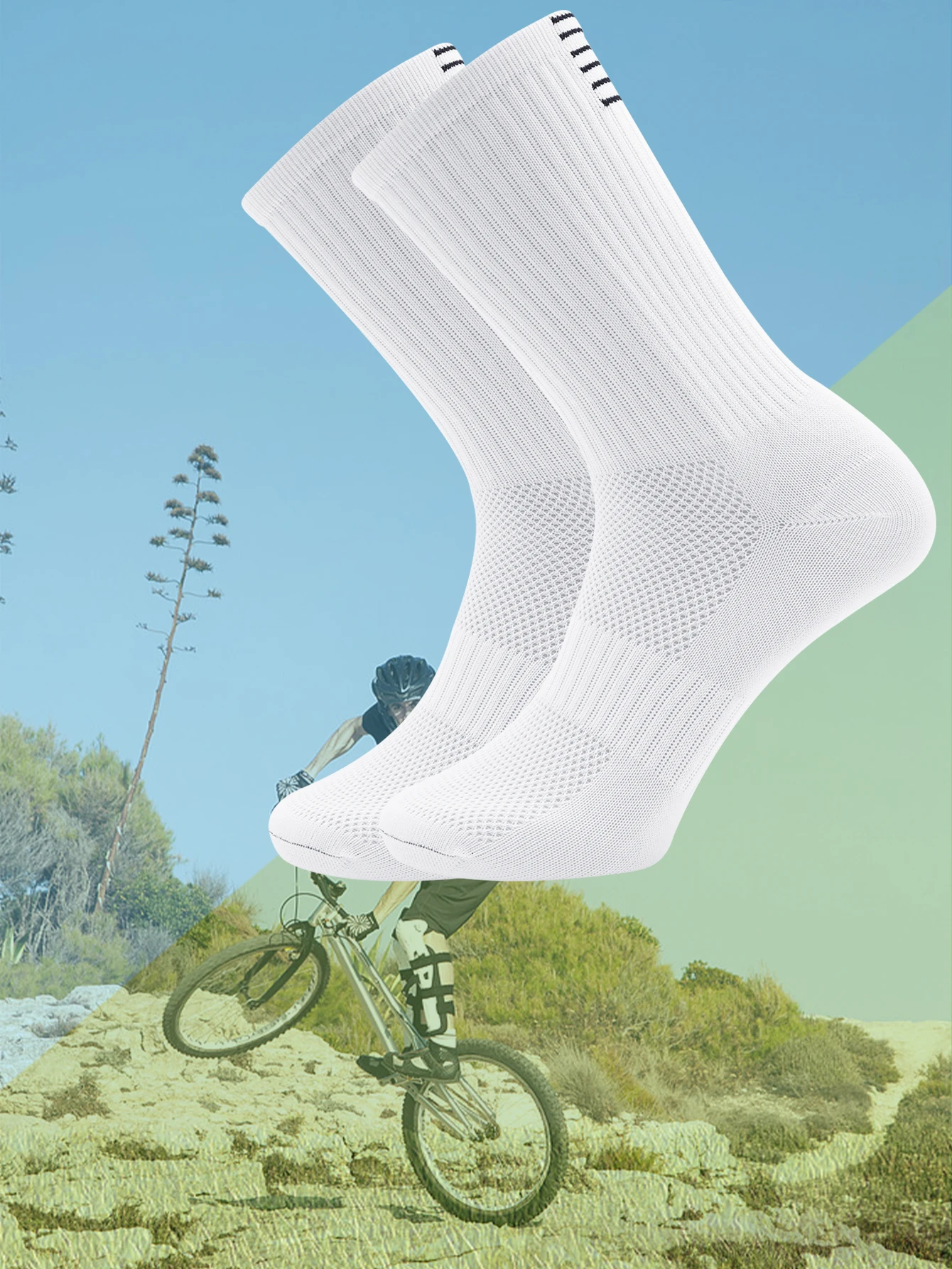 1 пара велосипедних шкарпеток Компресійні спортивні шкарпетки для бігу Чоловічі жіночі походи Верхова їзда на велосипеді Тренування Скелелазіння Спорт