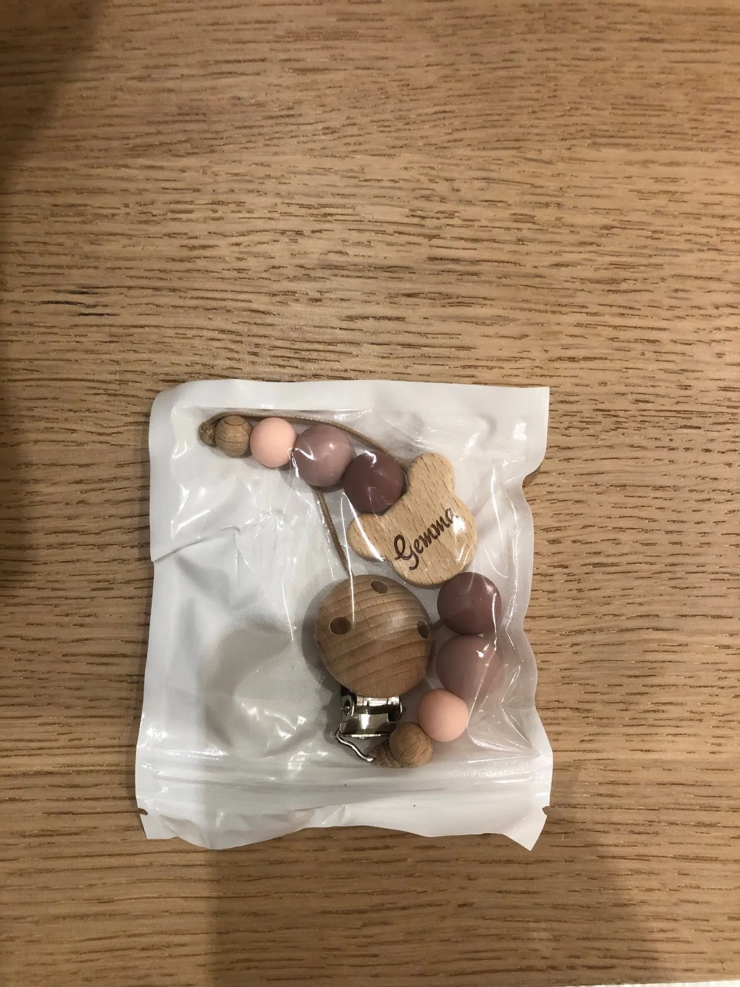 Personalized Wooden Baby Pacifier Chain - Silicone Beads, Dummy Holder, and Teether photo review