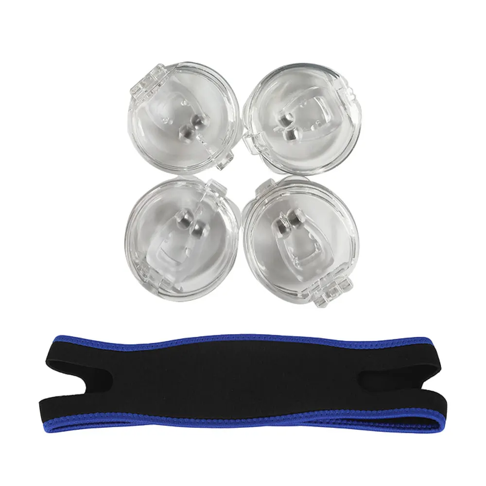 

Ремешок для подбородка от храпа, регулируемый дышащий прибор для снижения храпа, ремешок для помощи сну с магнитным зажимом для носа, 4 шт.