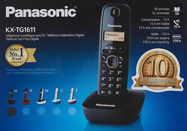 Panasonic KX-TGC210 Téléphone Fixe Sans Fil Noir