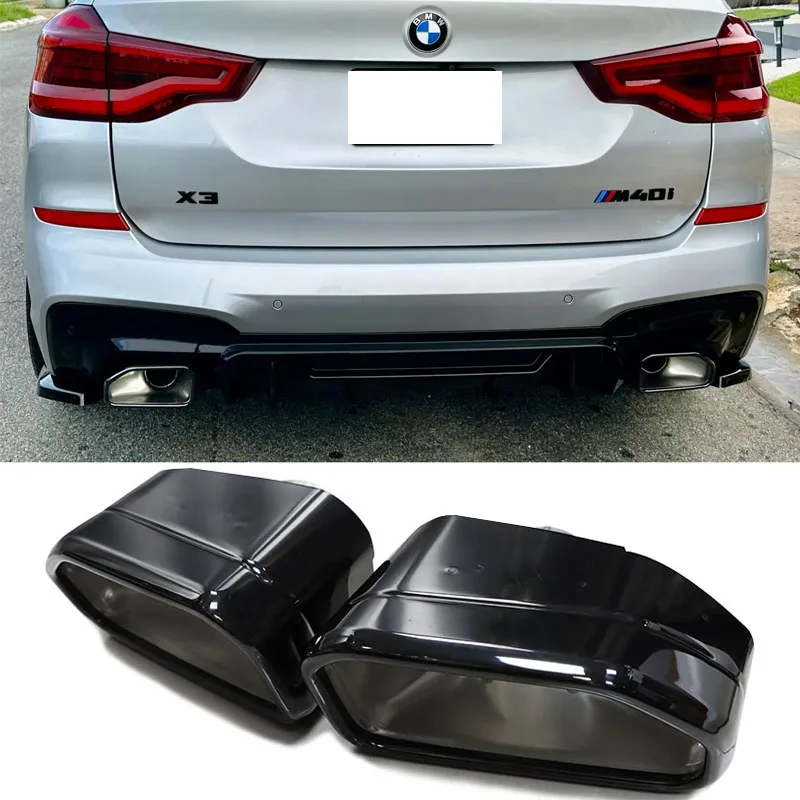 

Car Exhaust Tip For BMW X3 G01 X4 G02 30i 2022 Square Exhaust Pipe Black Muffler Tips Welding Exhaust System Nozzle X series