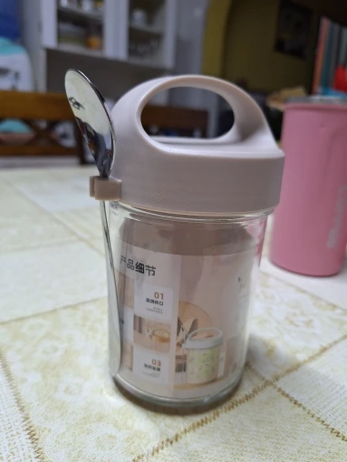 Bocal hermétique 430 ml pour Overnight Oats, yaourt & snacks – Verre premium avec couvercle bambou + cuillère