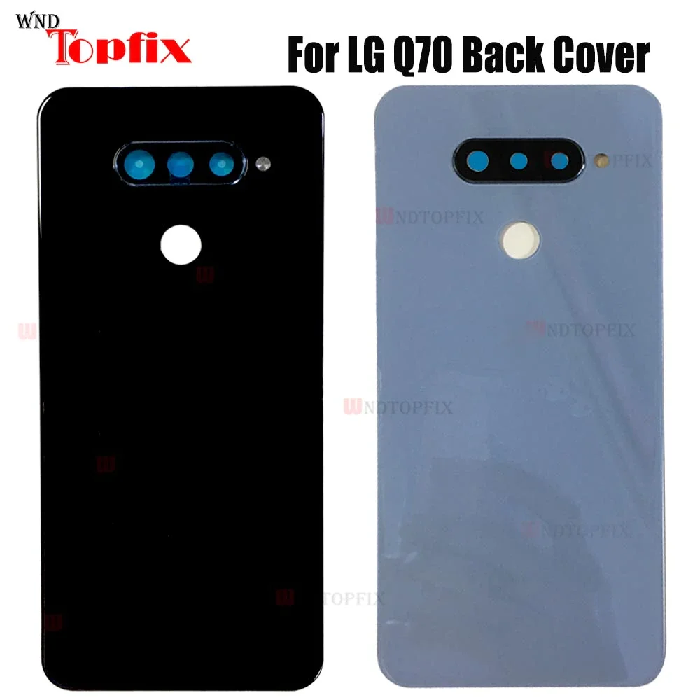 

New Glass For LG Q70 Battery Cover Door For Q70 Rear Housing Back Case With Lens + Adhesive Replacement Part