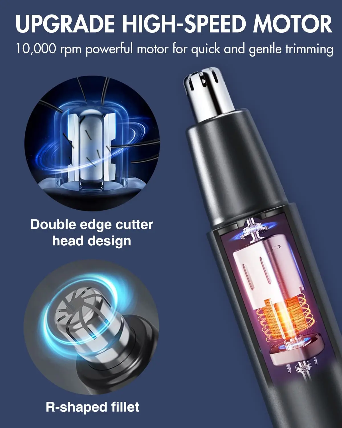 Pritech USB Rechargeable Nose Hair Trimmer for Men Portable Ear Hair Clipper for Travel Painless Men Shaver Razor Women Epilator