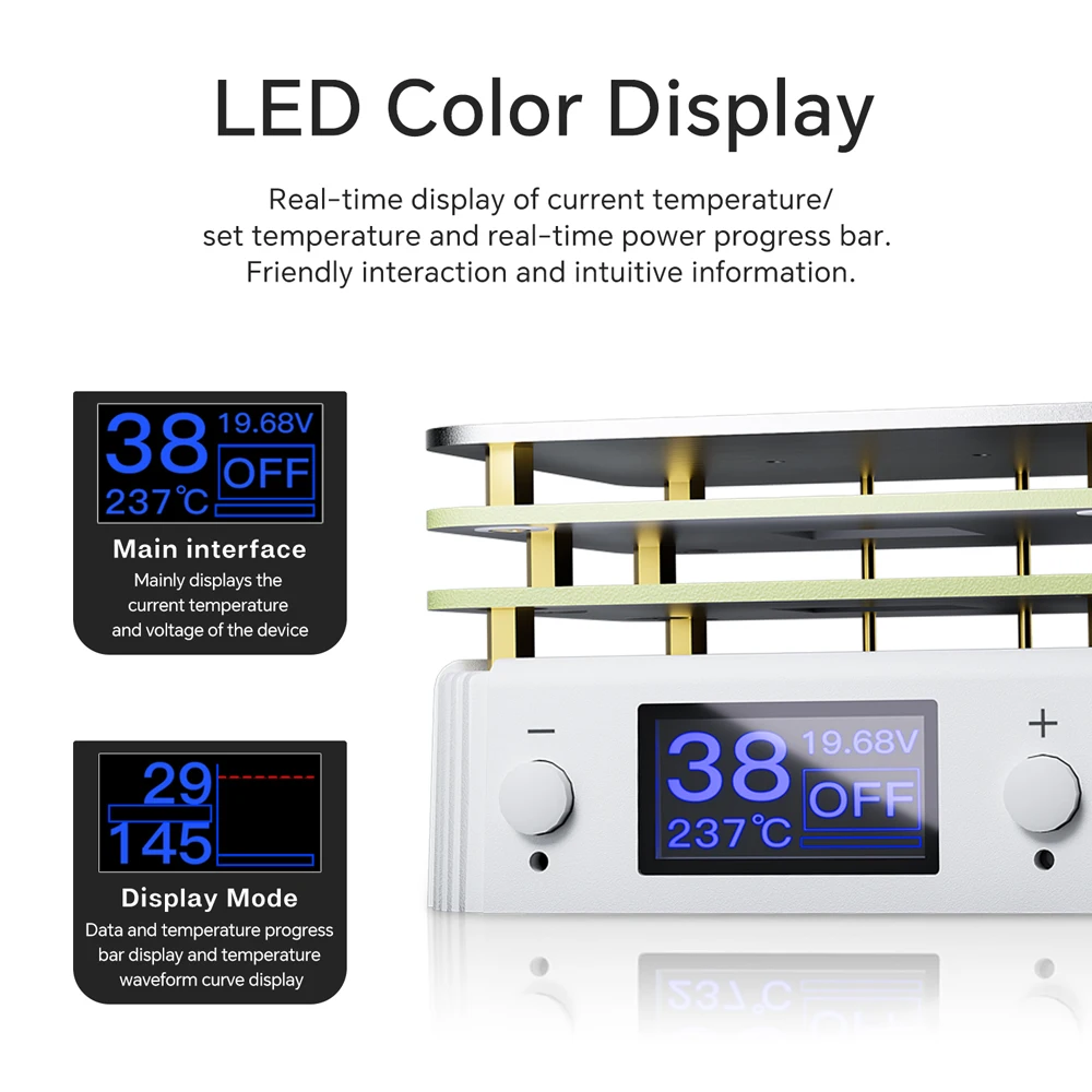 PD65W 20V 240 ° C형 정온 가열 패드 조절식 납땜 패드 PCB 표면 실장 예열 타입-C 인터페이스
