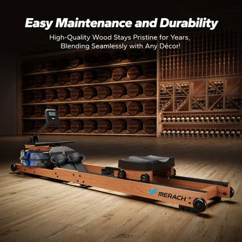 MERACH Water Rowing Machines for Home, Foldable Row Machine with 400LBS Weight Capacity, Dedicated Monitor and Comfortable Seat 3