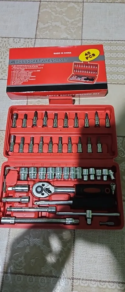 Kit Chaves Jogo Catraca Reversível Soquetes 46 Peças + Maleta photo review