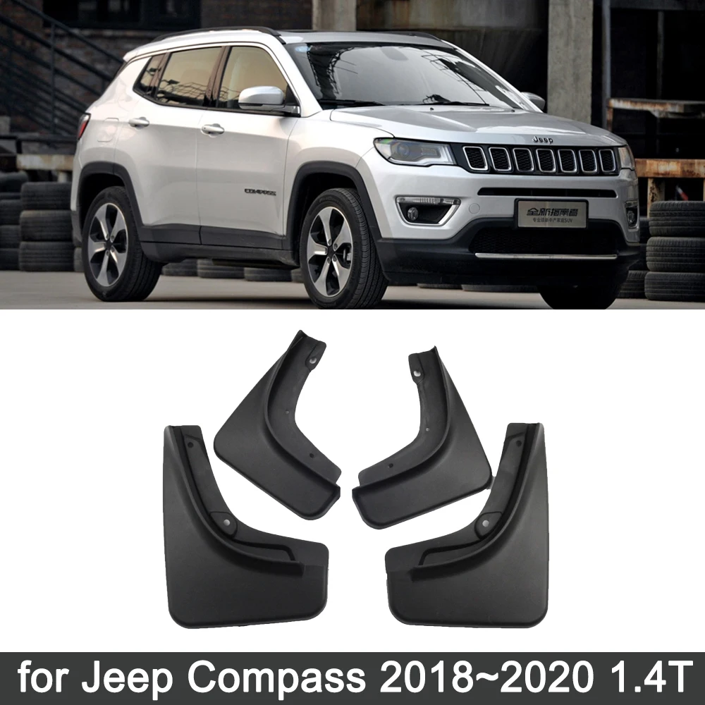 4x for Jeep Compass 2018 2019 2020 1.4T 2.4T MK2 MudGuards Splash Guards  Front Rear Wheels Fender Flaps Car Styling Accessories