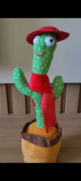 Kit 1/2 Cacto Dançante e Falante Interativo Recarregavel Reproduz Voz, Música, Dança, Luzes, Pelúcia Boneco Brinquedo+cabo photo review