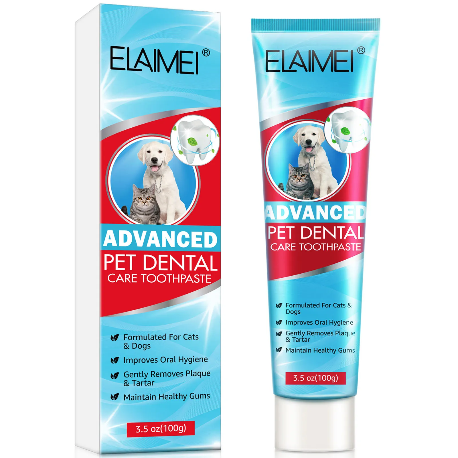 Advanced Pets Dental Care Toothpaste and Bamboo Brushes Improves Oral Hygiene Maintain Healthy Gums Formulated for Dogs and Cats