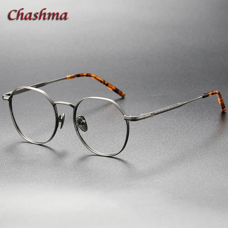 

Chashma Man Titanium Prescription Glasses Frame Irregular Round Elegant Optical Women Lightweight Eyewear Spectacles